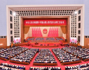 十四届全国人大三次会议举行第二次全体会议 习近平等出席
