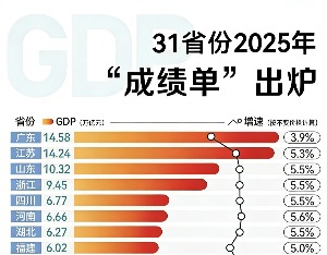 西部提速、广东放缓，经济学者解读2025年全国各省GDP成绩单